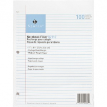 Sparco Notebook Filler Paper College Ruled 8-1/2" x 11" 100/pkg