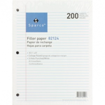 Sparco Notebook Filler Paper Narrow Ruled 8" x 10-1/2" 200/pkg