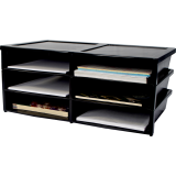 Storex® Quick-Stack Literature Organizer 6-Slot Black