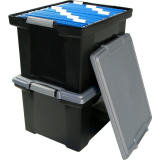 Storex File Tote with Locking handles