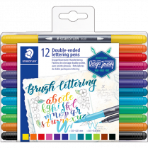 Staedtler® Double-Ended Lettering Pens Assorted Colours 12/pkg