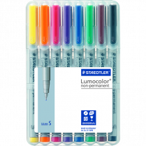 Staedtler® Lumocolor® non-permanent Superfine Tip Assorted Colours 8/set