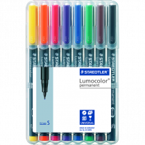 Staedtler® Lumocolor® Markers Permanent Super-Fine Tip Assorted Colours 8/pkg