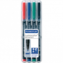 Staedtler® Lumocolor® Markers Permanent Broad Tip Assorted Colours 4/pkg
