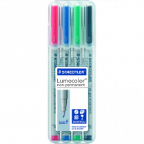 Staedtler® Lumocolor® Markers Washable Fine Tip Assorted Colours 4/pkg