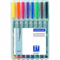 Staedtler® Lumocolor® Markers Washable Fine Tip Assorted Colours 8/pkg