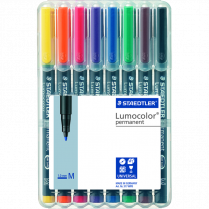 Staedtler® Lumocolor® Permanent Medium Tip Assorted Colours 8/pkg