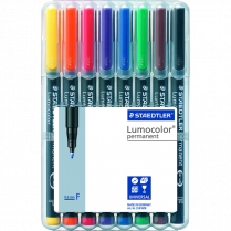 Staedtler® Lumocolor® Markers Permanent Fine Tip Assorted Colours 8/pkg