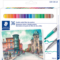 Staedtler® Duo-Colour Markers Assorted Colours 36/pkg