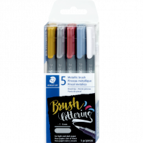 Staedtler® Metallic Markers Brush Lettering Assorted Colours 5/pkg