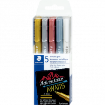 Staedtler® Metallic Markers Adventure Awaits Pens Assorted Colours 5/pkg