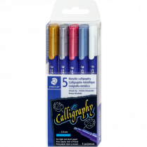 Staedtler® Metallic Markers Calligraphy Assorted Colours 5/pkg