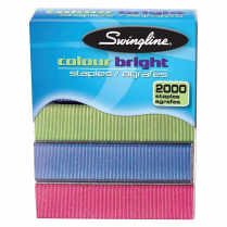 Swingline Colour Bright Half Strip Staples 1/4" 2,000/pkg