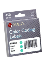 MACO® Colour-Coding Labels 1/4" Round Green 450/Pkg