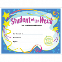 Trend® Colourful Classics Student of the Week Certificates 8-1/2" x 11" 30/pkg