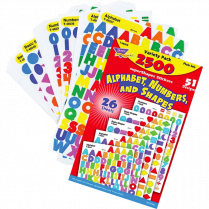 Trend® superShapes Alphabet, Numbers & Shapes Stickers  2,500/pkg