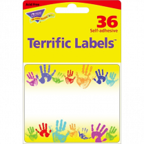 Trend® Terrific Labels™ Rainbow Handprints 36/pkg
