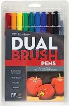 Tombow Dual Brush Pens Primary Colours 10/pkg
