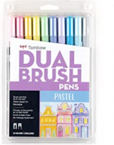 Tombow Dual Brush Pens Pastel Colours 10/pkg