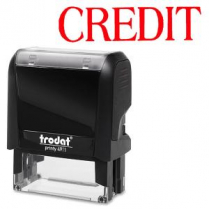 S-PRINTY STAMP LARGE CREDIT RED INK