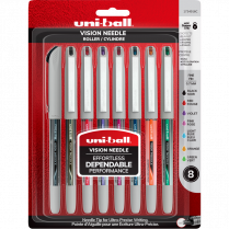 uni-ball® Vision Needle™ Roller Pens 0.7 mm Assorted Fashion Colours 8/pkg