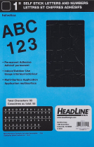 Headline Stick-on Helvetica Letters and Numbers 1" Black