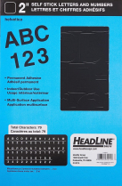 Headline Stick-on Helvetica Letters and Numbers 2" Black
