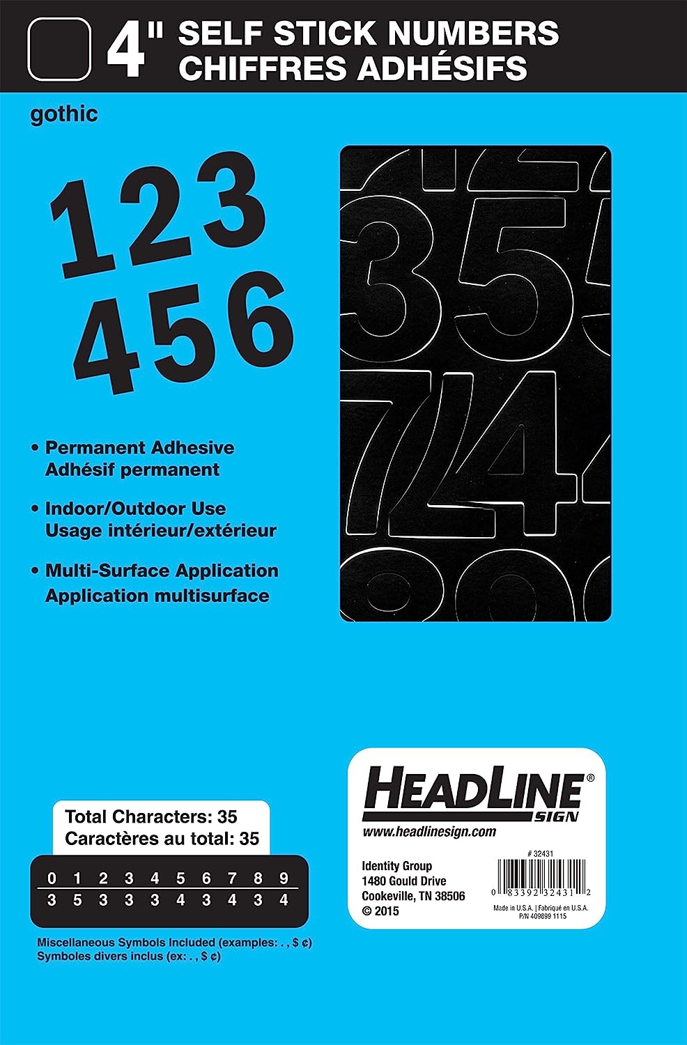 Headline Sign 1/4 Black Stick on Vinyl Letters & Numbers