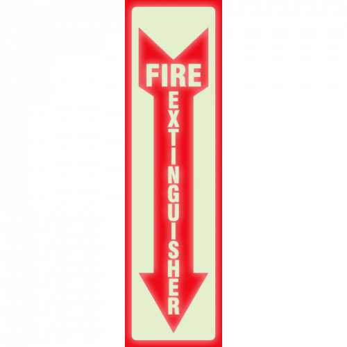 Headline® Glow in the Dark Fire Extinguisher Sign English Monk Office