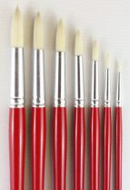 Heinz Jordan Series 1450R Acrilex® White Bristle Oil & Acrylic Paint Brushes - Round - Various Sizes