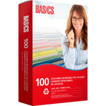 Basics® Coloured Reversible File Folders 100/box - Various Sizes & Colours