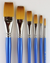 Heinz Jordan Series 800 Gold Sable Stroke Watercolour Paint Brushes - Flat - Various Sizes