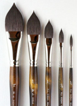 H.J. Kazan Gold Watercolour Brush - Filbert - Various Sizes
