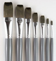 Heinz Jordan Mightlon Series 6400F Oil & Acrylic Paint Brushes - Flat - Various Sizes