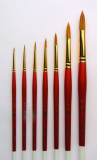 Heinz Jordan Series 400 Oasis Gold & Red Sable Blend Watercolour Paint Brushes - Round - Various Sizes
