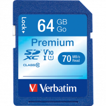 MEMORY CARD SDXC PREMIUM 64GB CLASS 10 VERBATIM