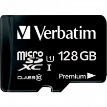 Verbatim® microSDXC Cards with Adaptor Class 10 128 GB