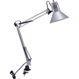 Bostitch Swing Arm Desk Lamp with Clamp Silver
