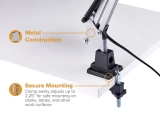 Bostitch Swing Arm Desk Lamp with Clamp Silver