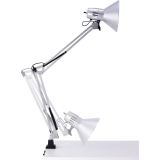 Bostitch Swing Arm Desk Lamp with Clamp Silver