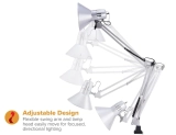 Bostitch Swing Arm Desk Lamp with Clamp Silver