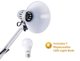 Bostitch Swing Arm Desk Lamp with Clamp Silver