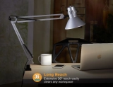 Bostitch Swing Arm Desk Lamp with Clamp Silver
