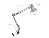 Bostitch Swing Arm Desk Lamp with Clamp Silver