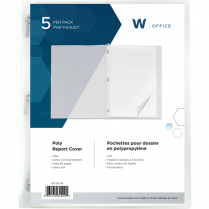 Winnable Poly Report Covers with Tangs Letter Clear 5/pkg