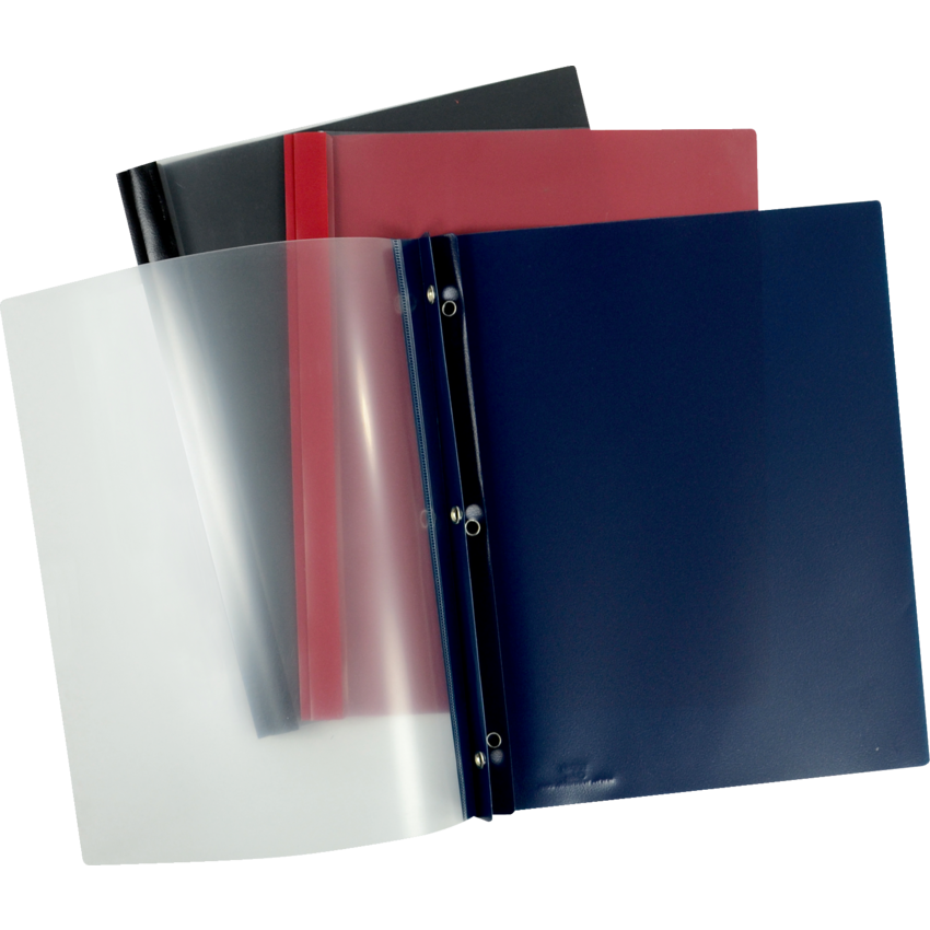 POLY REPORT COVERS 3/PK BLACK w/ TANGS & CLEAR FRONT Monk Office