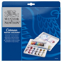 Cotman Watercolour Palette Set 10 Colour Tubes + Brush