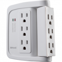 Woods® 6-Outlet Swivel Wall Tap Surge Protector