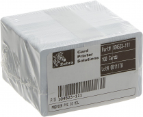BLANK WHITE PVC ID CARDS 500/BOX 30MIL 2.12x3.38" ZEBRA