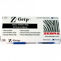 Zebra Z-Grip™ Retractable Ball Point Pen Medium Point Blue 12/box